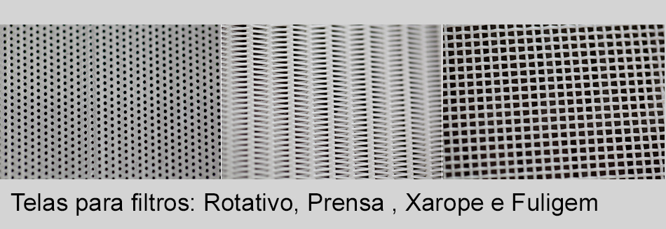 Telas para filtro: Rotativo, Prensa, Xarope e Fuligem